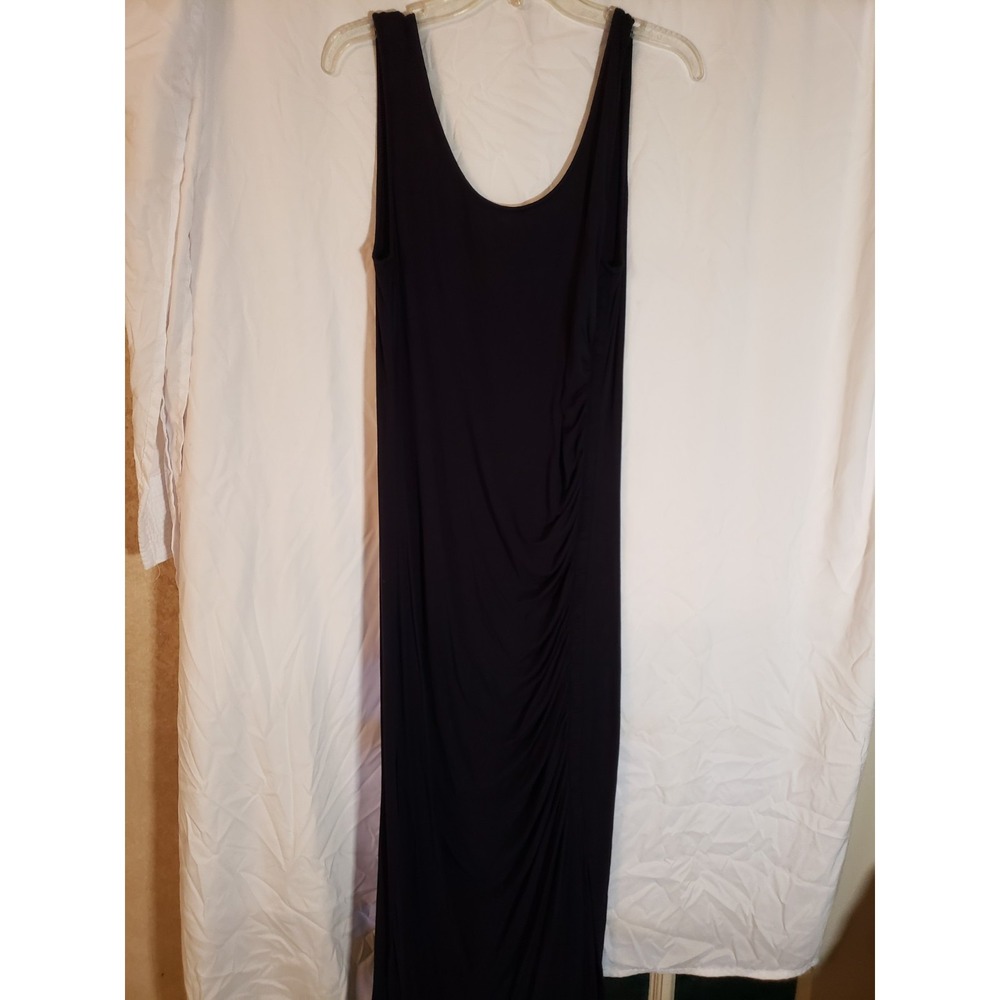 Women's Tommy Hilfiger Navy Sleeveless Side Ruched Maxi Dress Size L